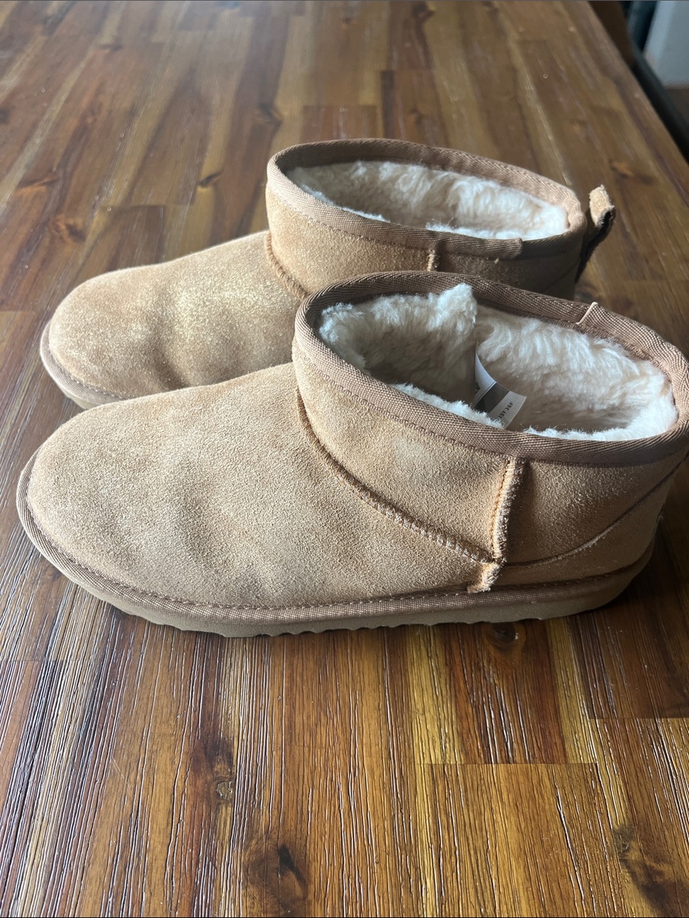 UGG Chestnut Suede Low Ankle Shearling Booties